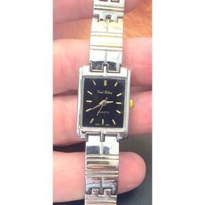 Women's Silver Tone Fred Belay Watch, Black Face, Bracelet Band